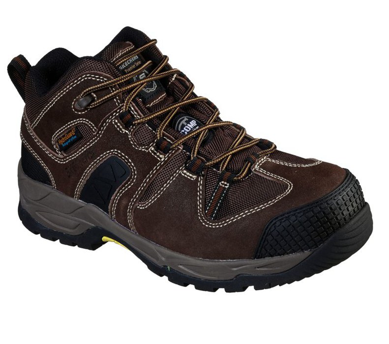 Skechers Monter Comp Toe - Mens Work Boots Dark Brown [AU-AW1046]